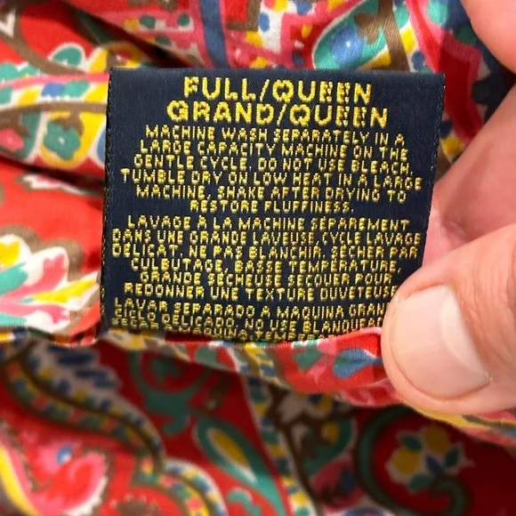 Vintage Ralph Lauren Red Beachside Paisley Floral Queen/Full Size Comforter - Picture 3 of 3